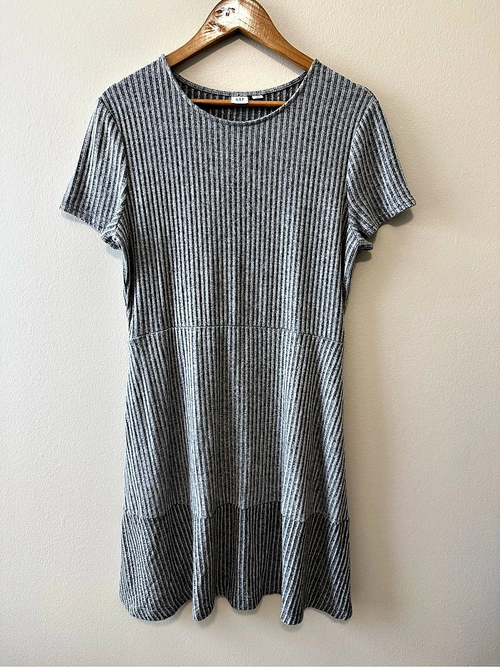GAP Ribbed Mini Dress Gray Size Large